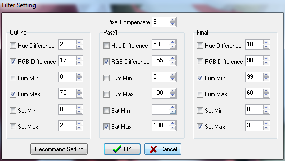 esrXP Filter Setting